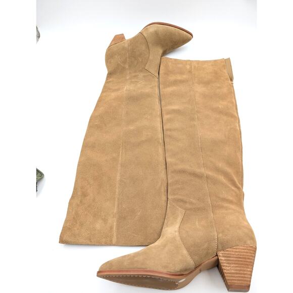 Vince Camuto Sewinny Over the Knee Boots Women's Beige Size US7.5M EU38 - Picture 7 of 9